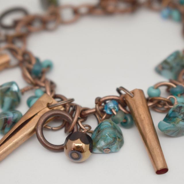 copper penny cross teal charm bracelet.jpg